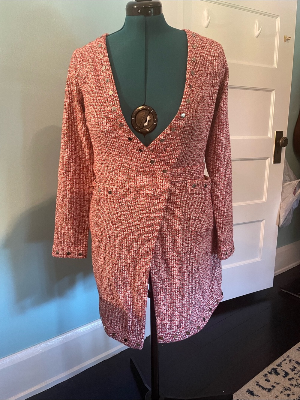 Dance & Marvel Rose-Textured Tweed Mini Dress